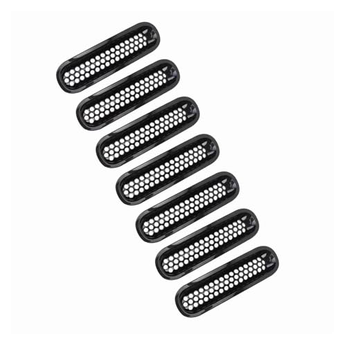 Parrilla delantera negra de 7 piezas para parachoques de Jeep Wrangler JK 4