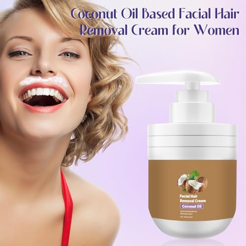 retigazo ROSINO Coconut Oil Facial Hair Removal Cream, Facial Hair Removal Cream for Women, ROSINO Facial Depilatory Creams, Coconut Oil Based Gentle Body Hair Remover Creams for Smooth Skin