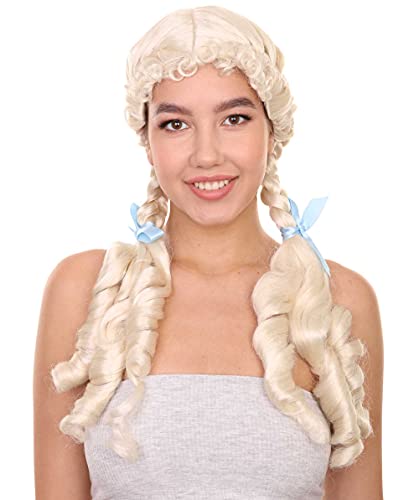 Wigs2you.com���f�B�[�X �N���V�b�N�҂ݍ��݃E�B�b�O �t���E�B�b�O �J�[���O�������{���t�� �ϔM�t�@�C�o�[ �R�X�v���E�����p �h�[�����X�^�C�� - �u�����h(H-1814K-BLOND)