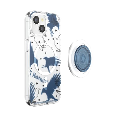 Image of PopSockets iPhone 15 Case with Round Phone Grip Compatible with MagSafe, Phone Case for iPhone 15, Wireless Charging Compatible, Harry Potter - Ravenclaw