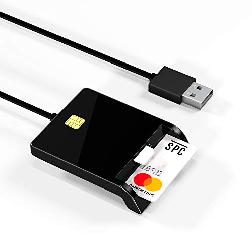 Arkidyn Inteligentes Lector de Tarjetas, DNI Electrónico Lector, Tarjetas DOD y CAC Adaptador, Lector de Tarjetas electrónicas DOD Militar de Acceso común CAC USB, Compatible con Windows/Mac OS/Linux