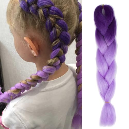 Cabello sintético, 1 grande trenzas de 62 cm, extensiones de cabello trenzado para trenzas crochet