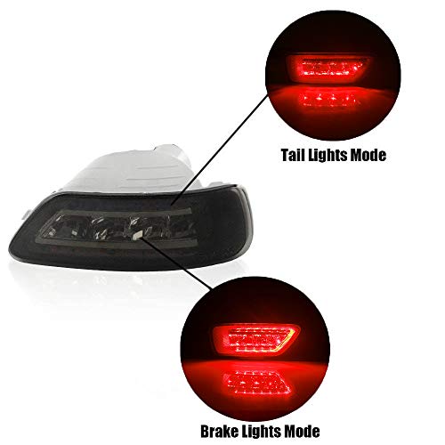 Turningmax Complete Led Smoked Lens Rear Bumper Reflectors Fog Brake Tail Lights Lamps Kit For 2011-Up Jeep Grand Cherokee Wk2, Compass And Dodge Journey #TOP3