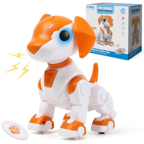 IQKidz Remote Control Robot Toys Dog for Kids Age 3-8, RC Smart Walking Electronic Pet Dog Toy with Light Eyes, Dancing and Music, Gift Ideas for...