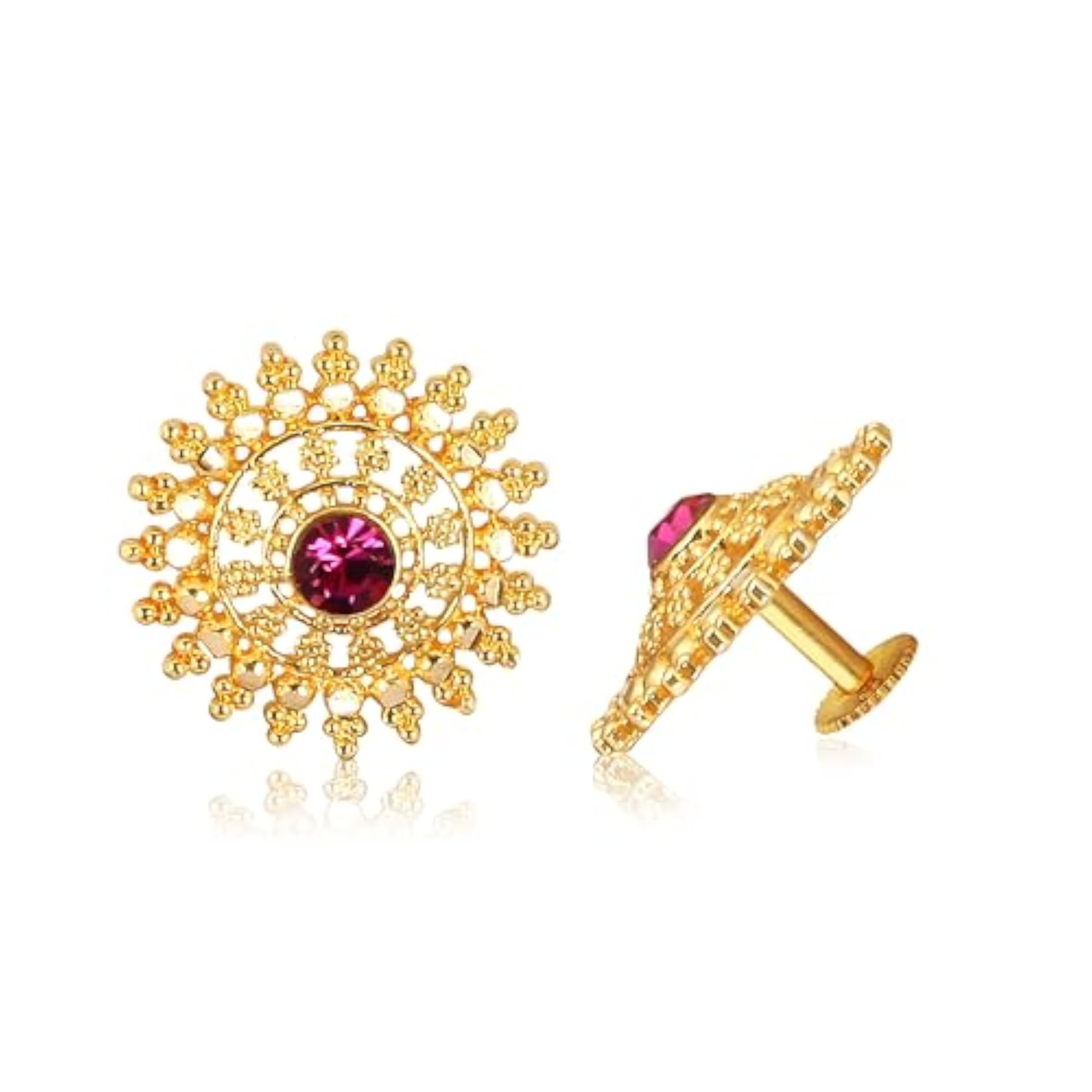 Women's Premium Gold Plated Stud CZ Stone Earrings