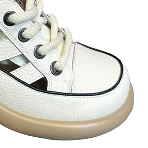 Vaveren Sandálias de Salto Feminino Sapatos de Respirável Moda Casual do Pé Fechado Salto Alto Tênis