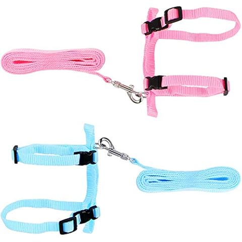 2 Stück Verstellbare Kaninchen Geschirr Haustier Kaninchen Geschirr Weiches Hasen Geschirr Verstellbar Katzengeschirr Cover