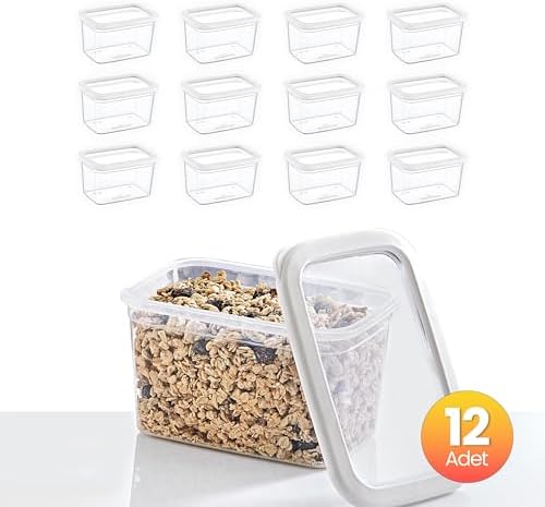 Smartware 12'Li Set Skali Dikdörtgen Saklama Kabı Beyaz 1210 ML - Görsel 3