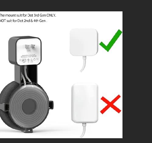 ZLEYECZ 2 Pack Outlet Wall Mount Stand for Echo Dot 3rd Gen,Dot Holder Wall Mount,Clever Space Saving,Perfect Accessories Without Messy Wires,No Screw,No Muffled Sound(2 Pack/Black)