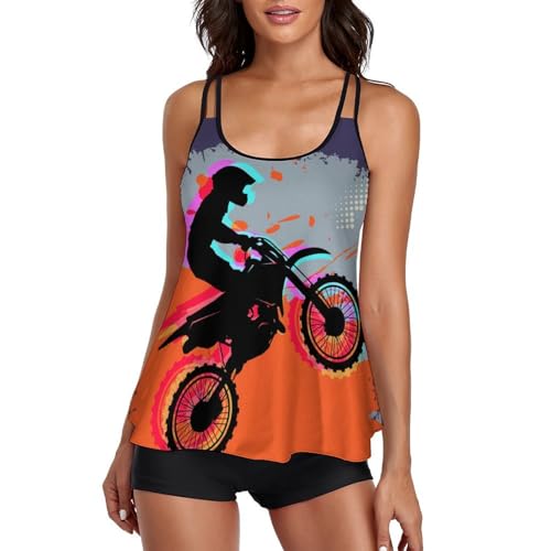 Maillot de bain tankini robe de plage deux pièces avec short de garçon