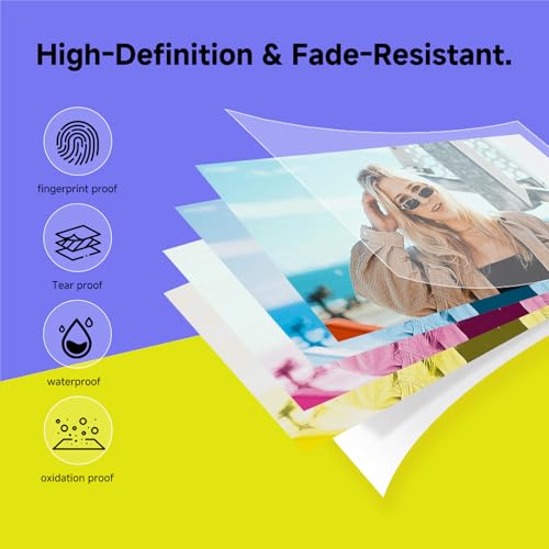 Image of HPRT CP2100 Portable Photo Printer for iPhone & Android, 2 * 3 Instant Color Mini Printer, Bluetooth 5.0, Type-C Charging, Dye-Sublimation Tech, Initial 10 Sheets Included