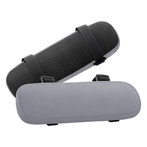 MOSISO Chair Armrest Pads (2 Pack), Memory Foam Home/Office Chair Arm Rest Covers Comfy Computer Gaming Elbow Cushion Removable Washable Elbow Support Forearm Pressure Relief, Gray