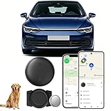 GPS Tracker per Auto, GPS Auto Localizzatore Compatibile con Google Find Hub(Android) e Find My(iOS) Localizzatore Gps Senza SIM, per Bambini, Auto, Animali Domestici, IPX6 Impermeabile - Nero