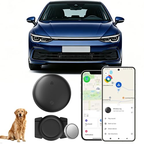 GPS Coche localizador, Localizador GPS para Coche Compatible con Google Find Hub(Android) y Find My(iOS) Tracker rastreador Oculto para Coches Sin cuota mensual, para niños, Cartera y Mascotas,Negro