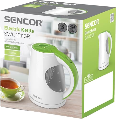 Bouilloire électrique Sencor SWK 1511GR sans fil avec indicateur d'eau