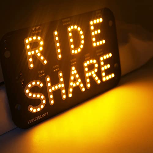 Image of YSY Juren LED Car Window Accessory Sign RIDESHARE for Ride Share Drivers Taxi Light (Yellow)