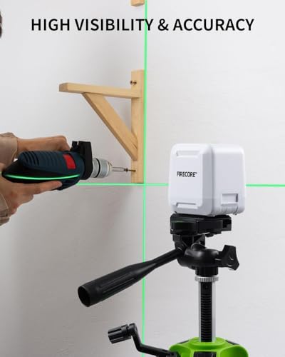 Image of Firecore 82Ft Self Leveling Laser Level, Green Cross Line Laser Leveler Tool with Brightness Adjustment, Accurate Lazer Level for Picture Hanging Home Decoration,Battery Carry Pouch Included