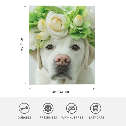 Couverture flanelle Labrador doux plaid lit chaud 152x127 - 6