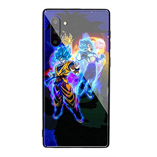 YINZONGSTORE Samsung Galaxy A40 Funda, Cubierta Trasera de Vidrio Templado, Silicona Suave, Compatible con Samsung Galaxy A40 AMA-80 Dragon Ball Super Z