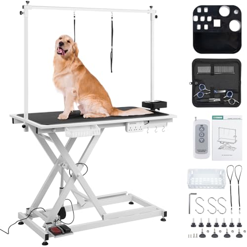 50" Electric Dog Grooming Table with Remote Control, Professional...