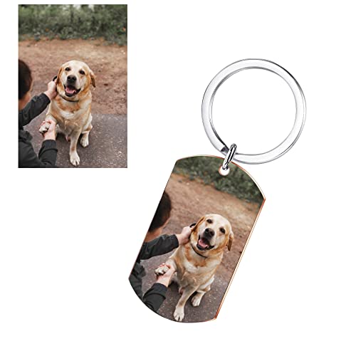 Funnylife Custom Keychain With Dog Photo Pet Picture Keychain Personalized Dog Memorial Gifts - Sympathy For Loss Of Dog #TOP3