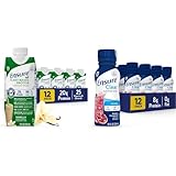 Ensure 100% Plant-Based Vegan Protein Nutrition Shakes with 20g Fava Bean and Pea Protein, Vanilla & Ensure Liquid Clear Nutrition Drink, 0g fat, 8g of protein, Blueberry Pomegranate, 10 Fl Oz