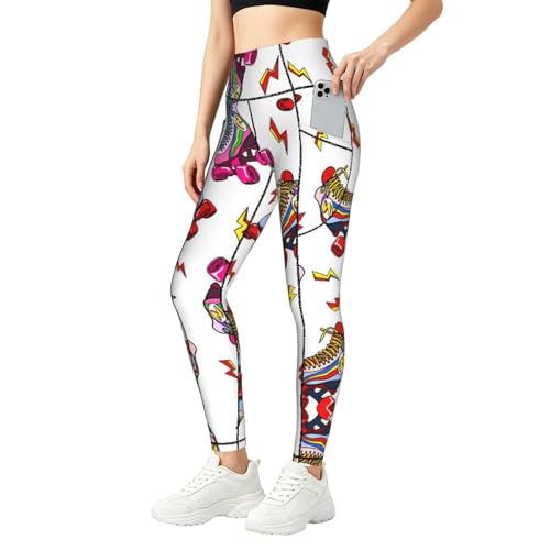 Leggings para correr anti transparencias con estampado original de patines