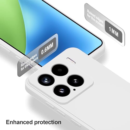 Image of DIZORO Compatible with Mi Xiaomi 15 5G Back Cover case with Upgraded Square Edges for Camera Protection Shockproof Flexible Matte Liquid Silicone Mobile Phone Case- White