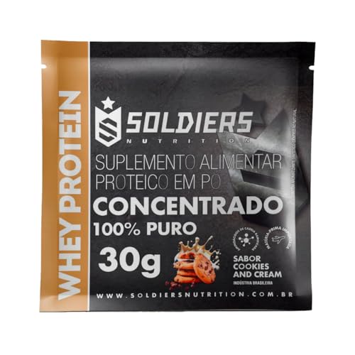Soldiers Nutrition, Sachê Whey Protein 30g - 12 Unidades - Soldiers Nutrition Sabor:Cookies
