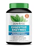 Zenwise Digestive Enzymes Plus Prebiotics & Probiotics Supplement, 180 Servings, Vegan Formula for Better Digestion & Lactose Absorption with Amylase & Bromelain, 2 Month Supply