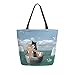 Mnsruu Grand sac à main réutilisable pour femme - Motif : chat et chaton - Pour les courses, les voyages, les activités en plein air