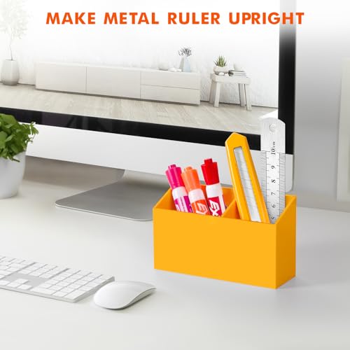 Image of BEYGORM Magnetic Dry Erase Marker Holder for Whiteboard & Refrigerator | Non-slip Acrylic Pen Holder for Classroom, Fridge Magnet, Locker Organizer Accessories, Teacher & School Supplies(Orange)