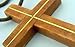 Light Wood Latin Pectoral Cross with Gold Tone Inlay, 3 1/4 Inch