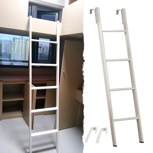 Échelles de Lit Échelle Réglable pour Lits Superposés Jumeaux, Échelle Métallique pour Lits Superposés de Camping-car avec Crochet, Escalier de Grenier Gain de Place pour Dortoir Scolaire(145cm/57)