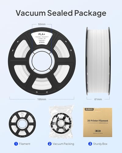 Image of ELEGOO PLA+ Filament 1.75mm Beige 1KG, High Toughness PLA Plus 3D Printer Filament Dimensional Accuracy + /- 0.02mm, 1kg Spool(2.2lbs) Fits for Most FDM 3D Printers
