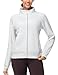 THE GYM PEOPLE Women's Full Zip Up Workout Sweatshirts Fleece Stand Collar Fall Jackets with Pockets Thumb Hole Heather White