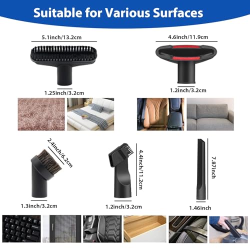 Image of 10 Pcs Universal Vacuum Attachments & Brushes for Shop Vac Accessories, 2 1 /2 inch to 1 1 /4 inch Hose Adapter for Shop Vac, 1 7 /8 inch to 1 inch Vacuum Brush Attachment, Vacuum Accessories and Attachments