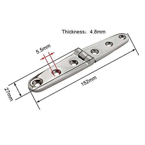 Charnière marine inox 152mm polie haute résistance pour porte de bateau - 4