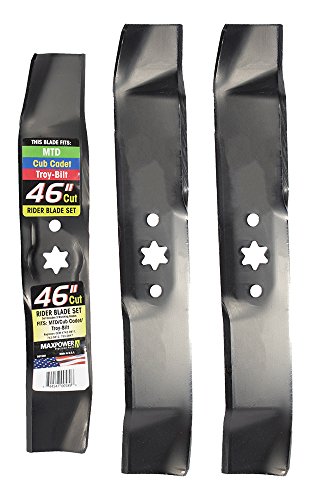 Maxpower 561540 3-Mulching Blade Set For 46" Cut MTD/Cub Cadet/Troy-Bilt Replaces 742-4125, 742-04124