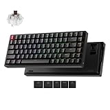 Keychron K2 75% Layout QMK Wireless and Wired Mechanical Keyboard Super Brown Switch, RGB Backlight Aluminum Frame with Shine-Through Double-Shot PBT Keycaps for Mac Windows-Version 3