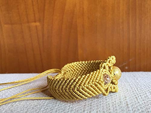 Pulsera, brazalete macrame dorado hecho a mano con cuenta grande polvo de estrella y rocallas cristal. Cierre ajustable