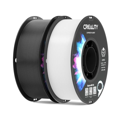 Image of Creality Black & White PETG 1.75mm Filament 2KG, 3D Printer Filament Bundle, Excellent Toughness High Precision, Odorless Non-Toxic Moistureproof, Glossy, Accuracy + /- 0.02mm