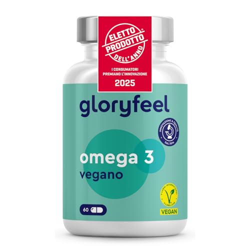 Omega 3 Vegan, Eletto PRODOTTO DELL'ANNO 2025, Olio di Alghe Capsule life’s OMEGA, Dosaggio 1440mg, con 216mg EPA e 432mg DHA, Omega 3 Vegetale Puro, 100% Vegan, 60 capsule, Testato in Laboratorio
