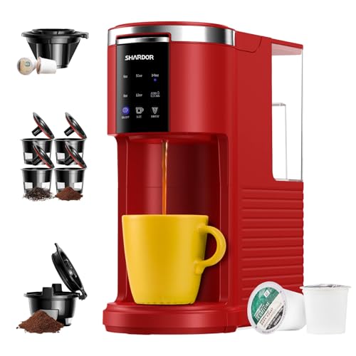 10 Best Coffee Maker for Rv: Brew Perfect Coffee on the Go 9 SHARDOR 3 in 1 K Cup Coffee Maker, Single Serve Coffee Maker for K Cup Pods & Ground Coffee & Teas, 6 to 14oz Brew Sizes, 40oz Detachable Water Reservoir, Compact Design, Red