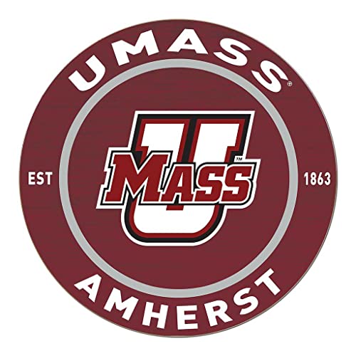 KH Sports Fan UMASS Minutemen Colored Circle Sign, 20x20 Inches, Minutemen Decor for Dorm Room, Bedroom, Fan Cave, Living Room; Display Your Team Spirit with This Unique UMASS Amherst Minutemen Wall Art