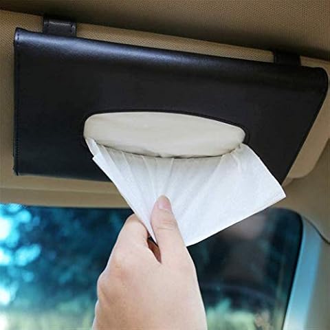 ANLEM Car Tissue Holder Car Visor Tissue Holder Sun Visor Napkin Holder PU Leather Backseat Tissue Case for Car Tissue Refill Supplies Cover