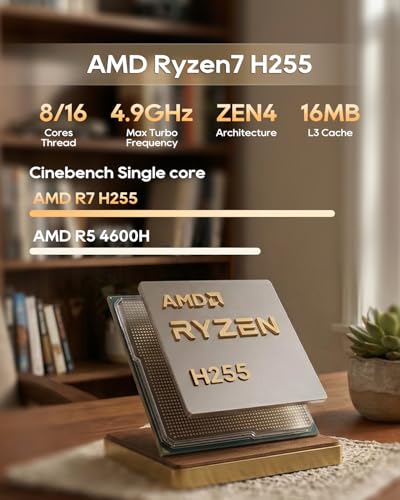 Image of AOOSTAR MACO AMD Ryzen 7 H255 Mini PC(8C /16T, up to 4.9GHz), Support OpenClaw NO RAM NO SSD, Radeon 780M Graphics Mini Computer, Support Four Display, with OCuLink Dual USB4,