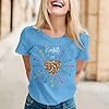 Fashion Unisex Heart Confetti Print T Shirt Casual Comfortable Breathable Daily Wear Tee for and (Light Blue, XL) #1