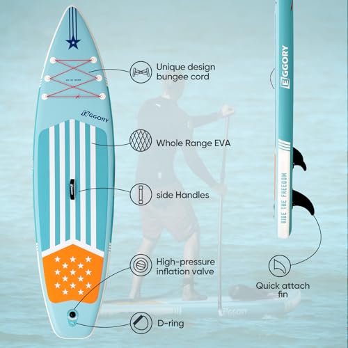 Image of Inflatable Paddle Board, Stand Up Paddle Board | Stable Design with Non-Slip Comfort Deck, Portable Travel Paddle Board