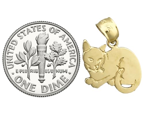 14K Gold House Cat Charm3